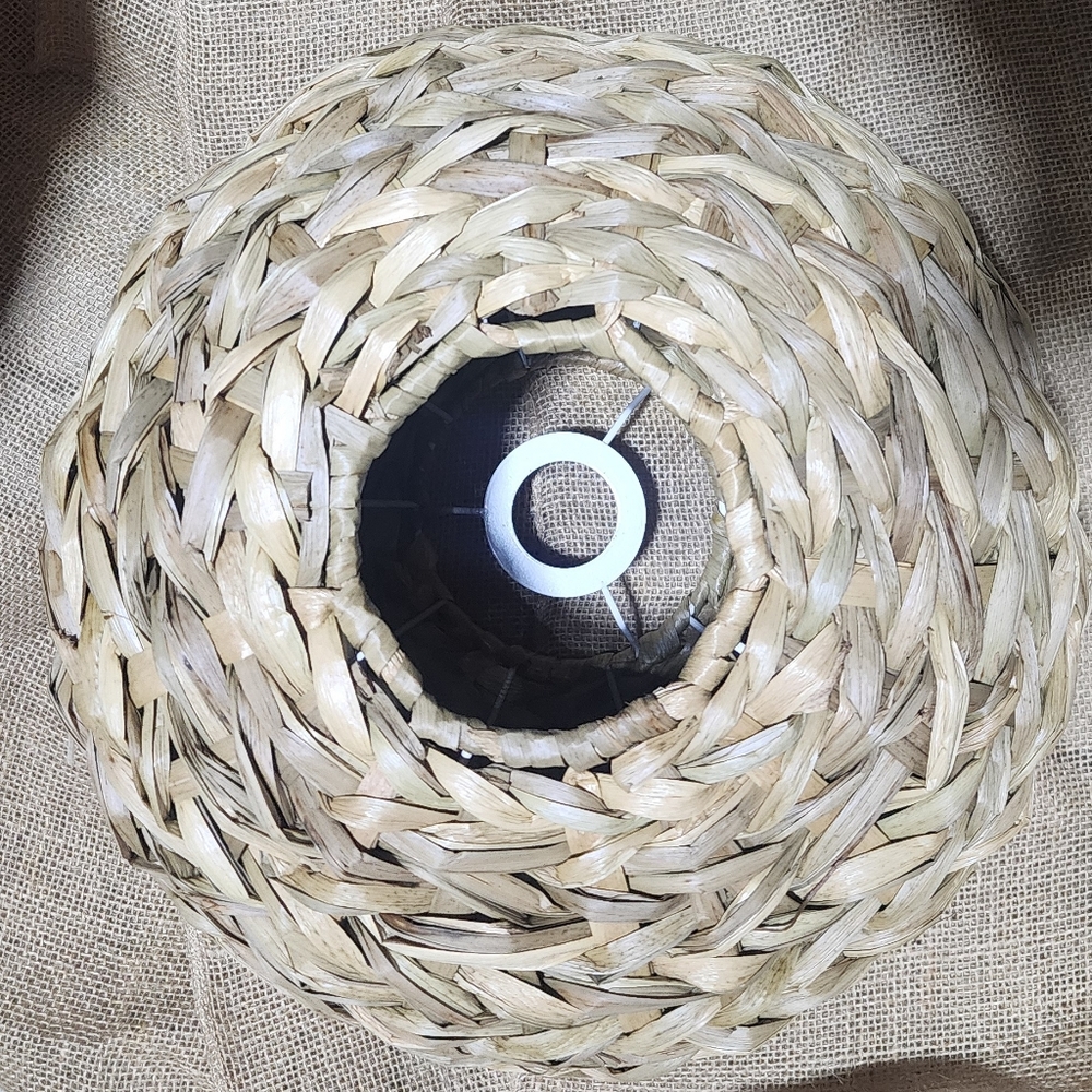 Vintage Woven Lamp Shade Or Hanging Light Pendant . Never Used.